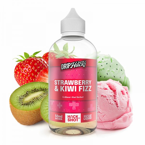 DRIP HACKS - Strawberry &amp; Kiwi Fizz 50ml Longfill Aroma