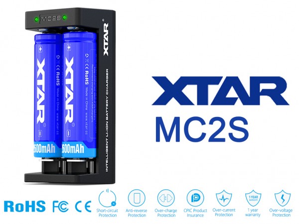 Xtar MC2S - 2 Schacht USB Ladegerät