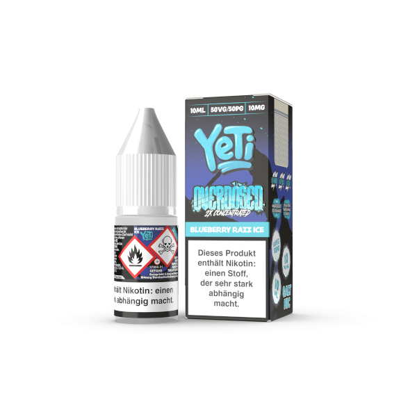Yeti Overdosed - Blueberry Razz Ice - 10ml Nic Salt Liquid