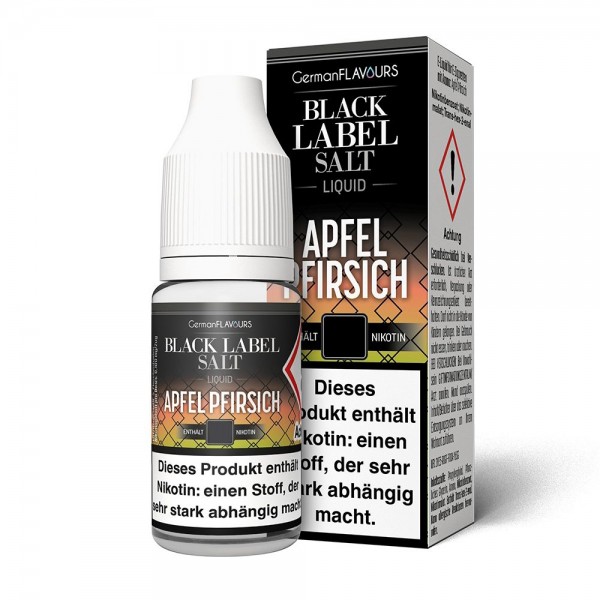 GermanFlavours - Black Label - Apfel Pfirsich - NicSalt e-Liquid 10ml