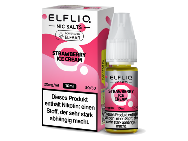 ELFLIQ - Strawberry Ice Cream 10ml Nic Salt Liquid