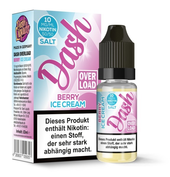 Dash Overload - Berry Ice Cream - 10ml Nic Salt Liquid