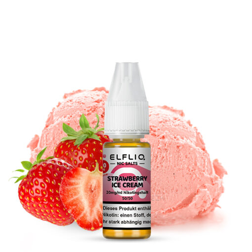 Elfliq - Strawberry Ice Cream 10ml NicSalt Liquid – Bild 3