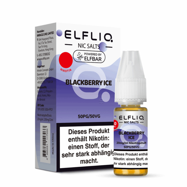 Elfliq - Blackberry Ice 10ml NicSalt Liquid