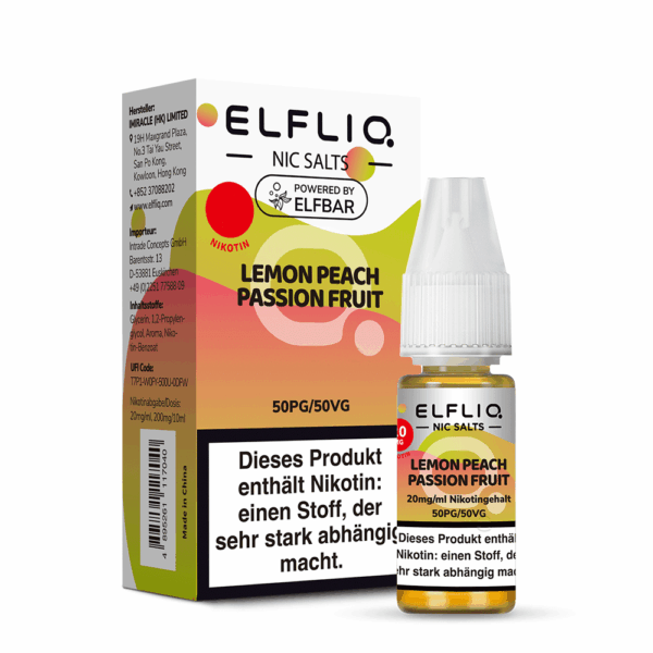 Elfliq - Lemon Peach Passion Fruit 10ml NicSalt Liquid