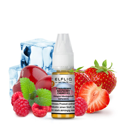 Elfliq - Strawberry Raspberry Cherry Ice 10ml NicSalt Liquid – Bild 2