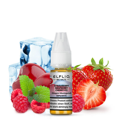 Elfliq - Strawberry Raspberry Cherry Ice 10ml NicSalt Liquid – Bild 3