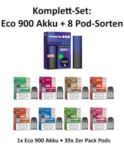 InnoCigs Eco 900 Power-Bundle - InnoCigs Eco 900 Mod + 8 Sorten Nikotinsalz Pods