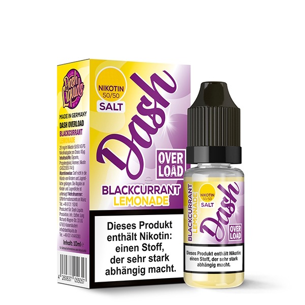 DASH OVERLOAD - Blackcurrant Lemonade 10ml NicSalt Liquid