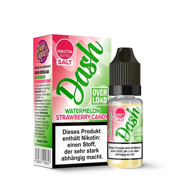 DASH OVERLOAD - Watermelon Strawberry Candy 10ml NicSalt Liquid