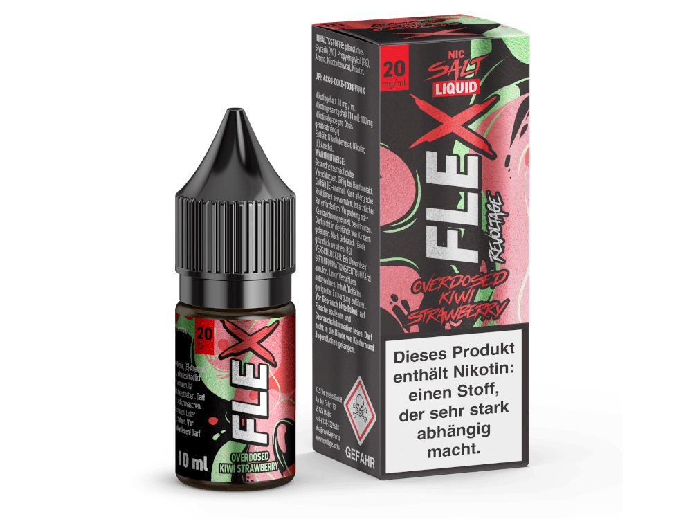 Revoltage - Flex - Kiwi Strawberry 10ml Hybrid NicSalt Overdosed Liquid – Bild 3