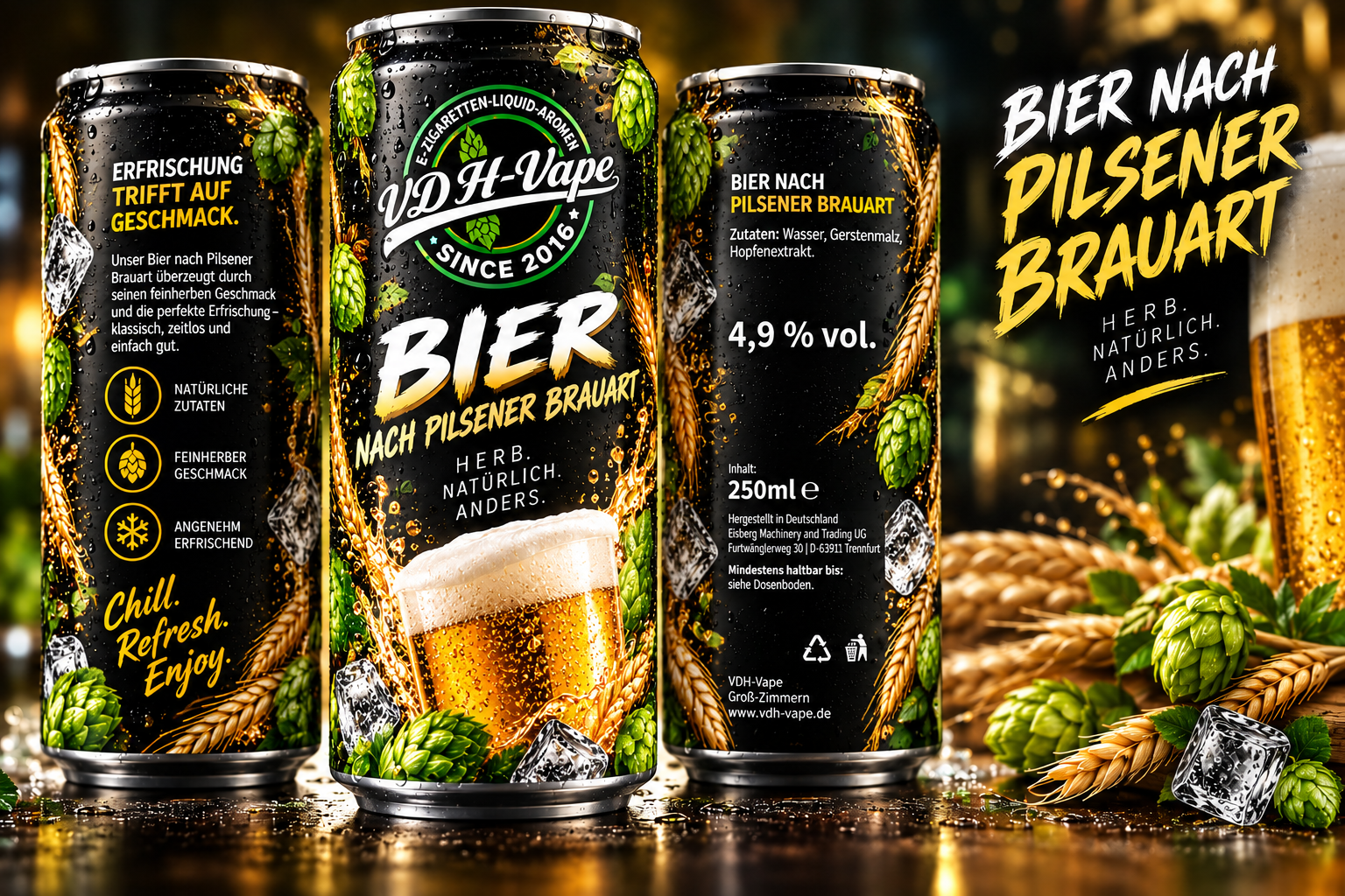 VDH-Vape Drinks – Bier nach Pilsener Brauart 250 ml