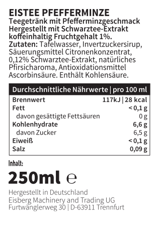 VDH-Vape Drinks – Eistee Pfefferminze 250 ml – Bild 2