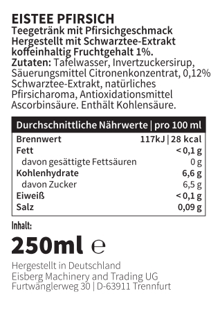 VDH-Vape Drinks – Eistee Pfirsich 250 ml – Bild 2