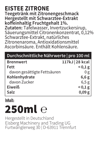 VDH-Vape Drinks – Eistee Zitrone 250 ml – Bild 2