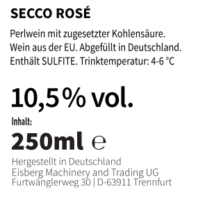 VDH-Vape Drinks – Secco Rosé 250 ml – Bild 2
